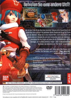 Dot Hack Kansen Kakudai Vol. 1 (Japan) box cover back